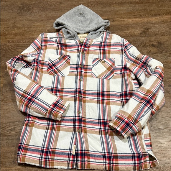 Weatherproof Sherpa Lined Hooded Flannel Shirt Jacket - Picture 2 of 8